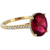 14k Yellow Gold Ring with 3.62ct Pink Tourmaline and .24ct diamonds