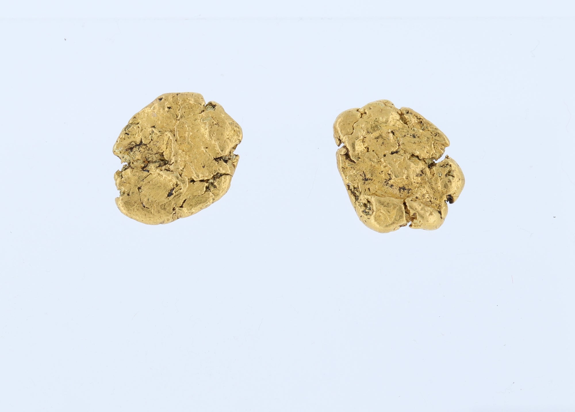 14K Yellow Gold Nugget 1.90 Grams Studs