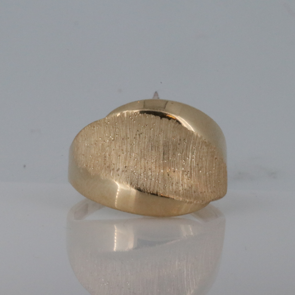 Modern 14k Yellow Gold Ring in Matte and High Polish