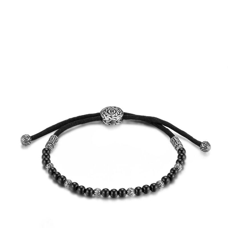 Classic Chain Pull Through Bead Bracelet with Black Onyx
