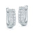 Two Rows Prong Huggies Made In 14K White Gold