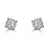 Invisible set Fancy Stud Earrings Made In 14K White Gold