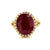 18k yellow gold ring with a CDC certified Mozambique ruby
