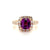 18k ring with a GIA certified unheated purple sapphire