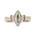 14K Yellow Gold Quartz Ring Marquise Shape With 0.06Ct Diamonds
