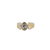 14K Yellow Oval Gold Quartz & Gold Nuggets Women's Signet Ring