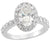 Halo Prong Set Diamond Engagement Ring made in 14k White gold (Total diamond weight 1/2 carat)-Oval