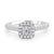 Halo Prong Set Diamond Engagement Ring made in 14k White gold (Total diamond weight 3/4 carat)-Princess