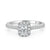 Halo Prong Set Diamond Engagement Ring made in 14k White gold  (Total diamond weight 1 1/4 carat)-Emerald