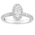 New Halo Bridal Diamond Engagement Ring made in 14k White gold- Oval