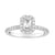 New Halo Bridal Diamond Engagement Ring made in 14k White gold- Emerald