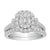 Fashion Halo Bridal Diamond Ring with Matching Band made in 18k White gold (Total diamond weight 1 1/4 carat)