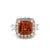 18kt White Gold gold ring with a GIA certified orange sapphire
