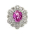18kt White Gold gold ring with a CDC certified pink sapphire