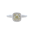 1.06CtW Yellow Diamond Halo Engagement Ring in 18k Gold - GAI Certified