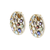 Multicolor Semi Precious Bezel Earrings in 14Kt Yellow Gold