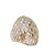 14Kt Two Tone Domed Crisscross With Openwork Design Ring