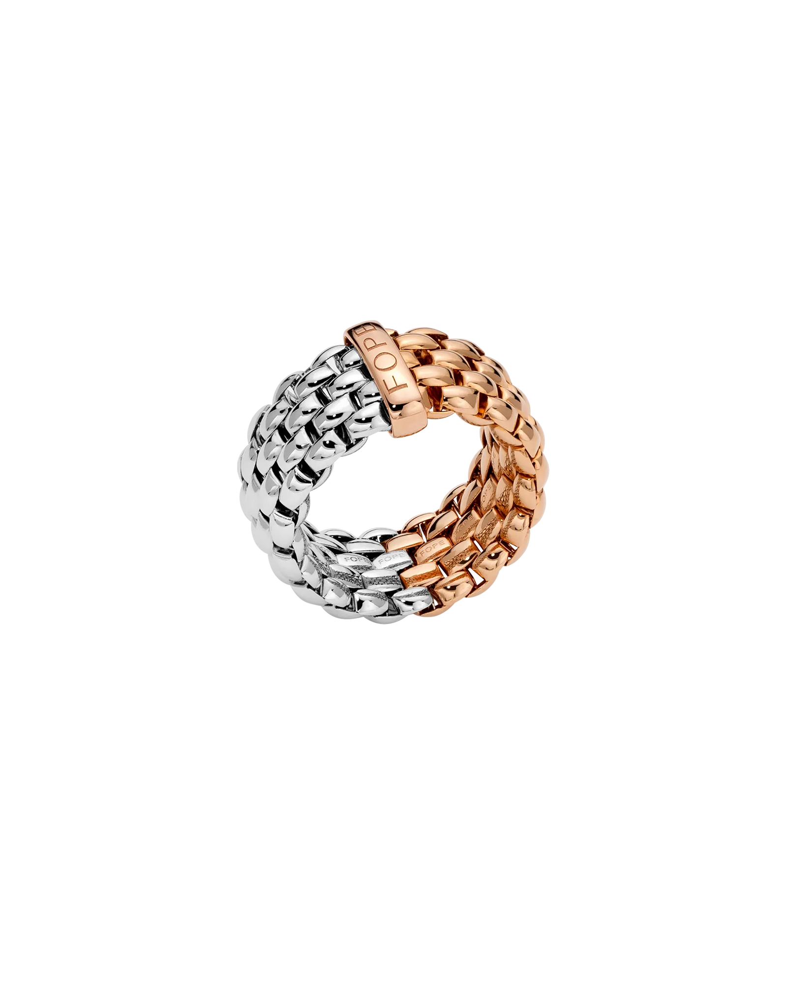 Essentials Collection Bicolour Flex'it ring with oval mesh by Fope
