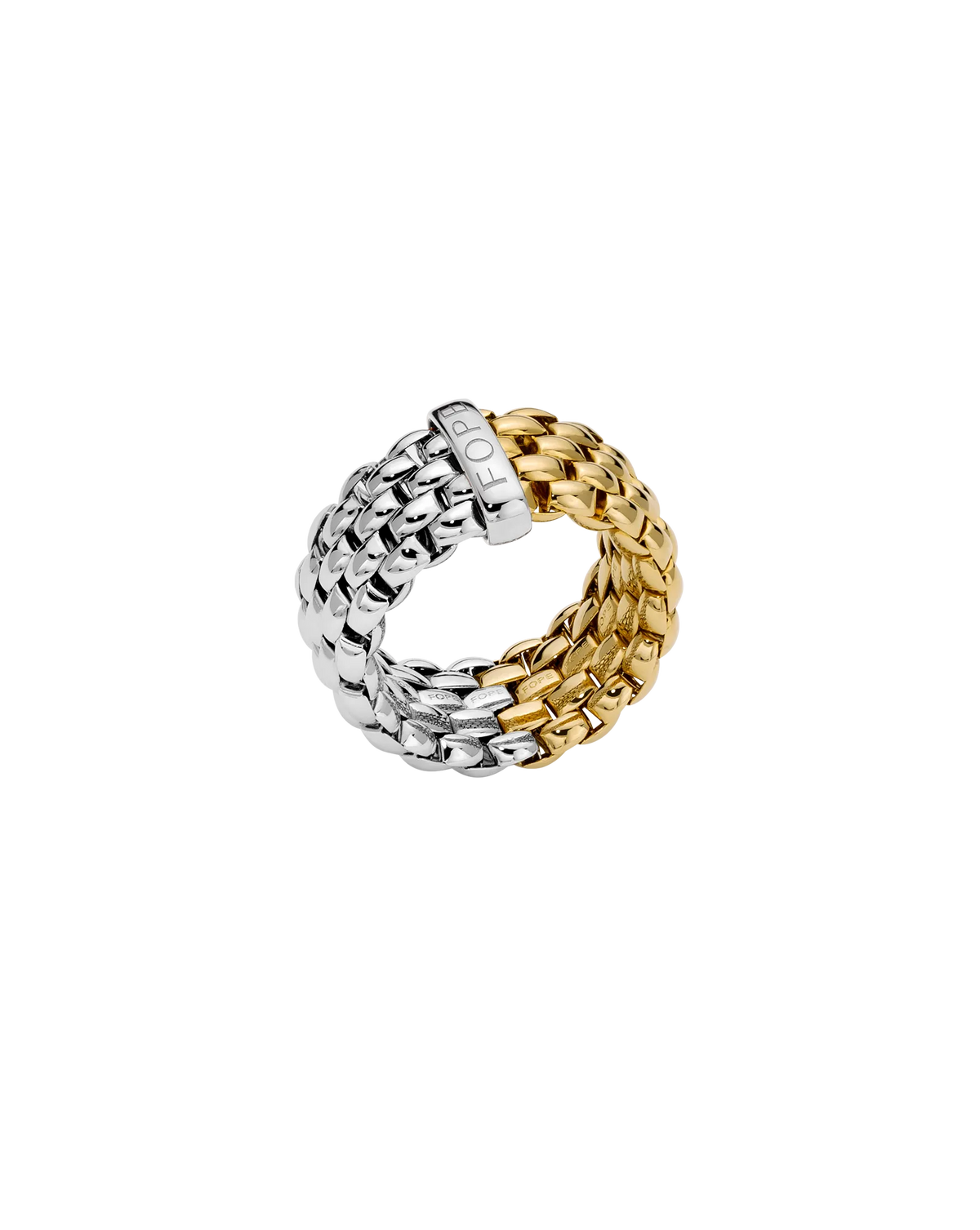 Essentials Collection Bicolour Flex'it ring with oval mesh by Fope