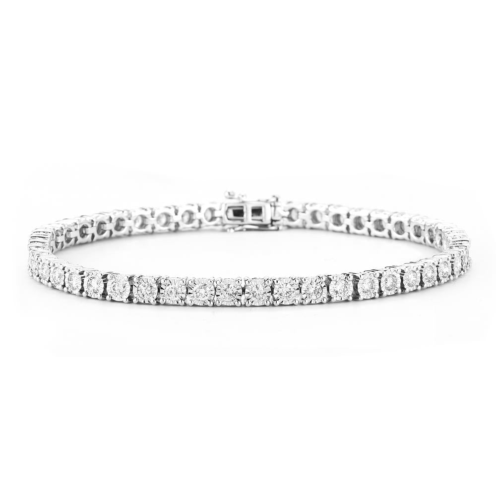 4 Prong Tennis Bracelet Made In 14K White Gold