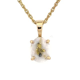 14k Yellow Gold Pendant with Natural Gold-Quartz