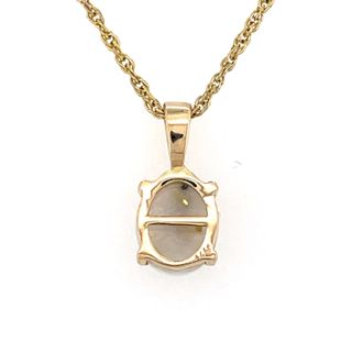 14k Yellow Gold Pendant with Natural Gold-Quartz