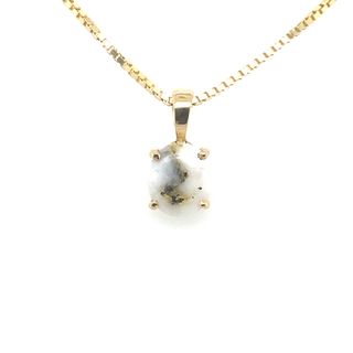 14k Yellow Gold Pendant with Natural Gold-Quartz