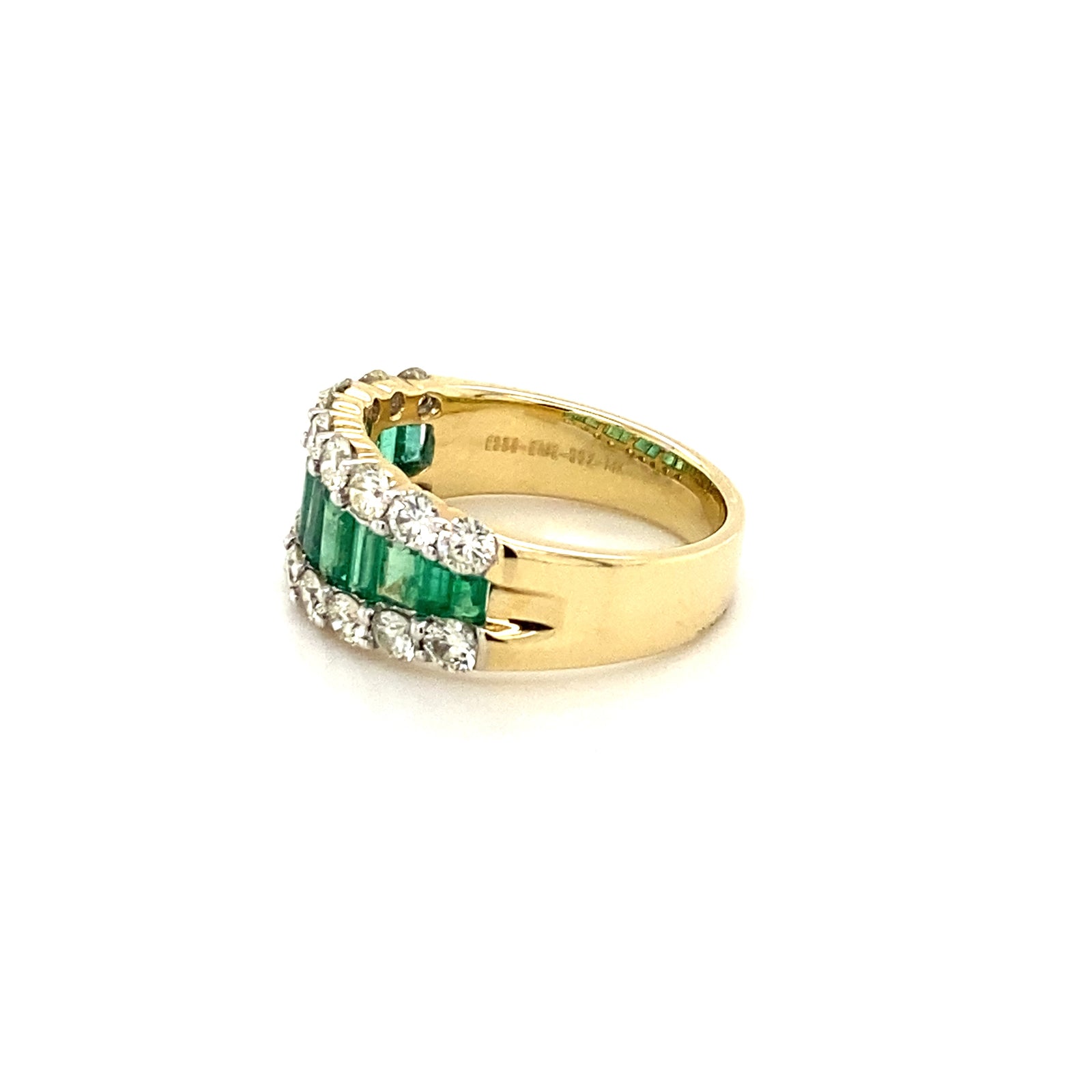 14k Yellow Gold Emerald and Diamond ring