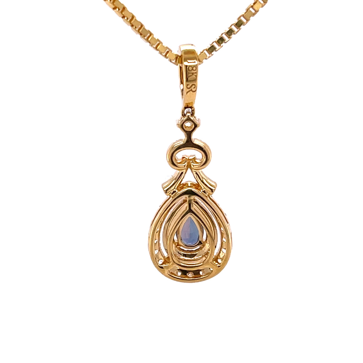 18k Yellow Gold Pendant with Natural Alexandrite and Diamonds