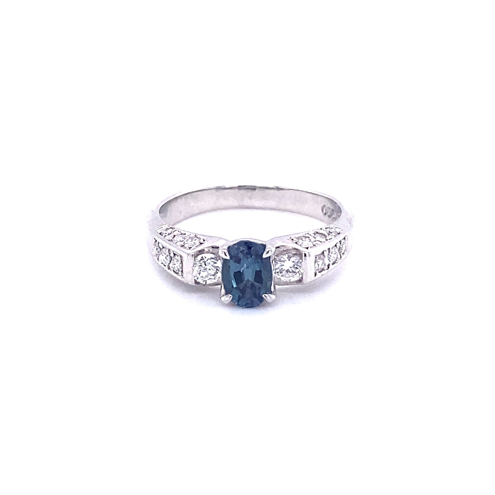 Platinum Ring with Natural Alexandrite and Diamonds