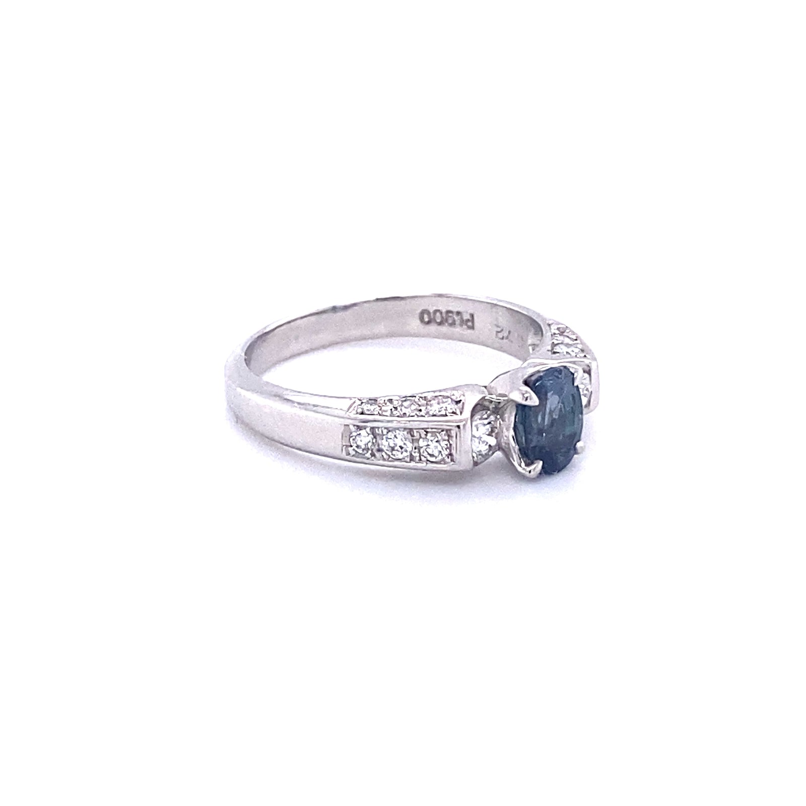 Platinum Ring with Natural Alexandrite and Diamonds