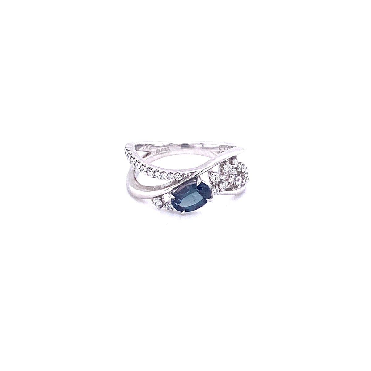 Platinum Ring with Natural Alexandrite and Diamonds