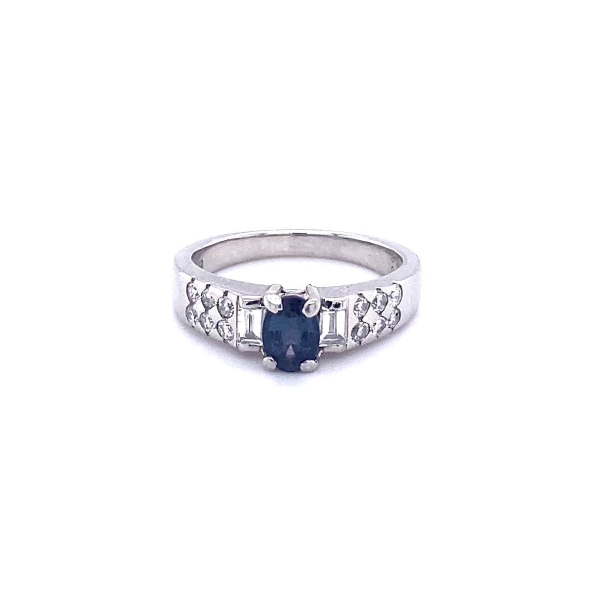 Platinum Ring with Natural Alexandrite and Diamonds