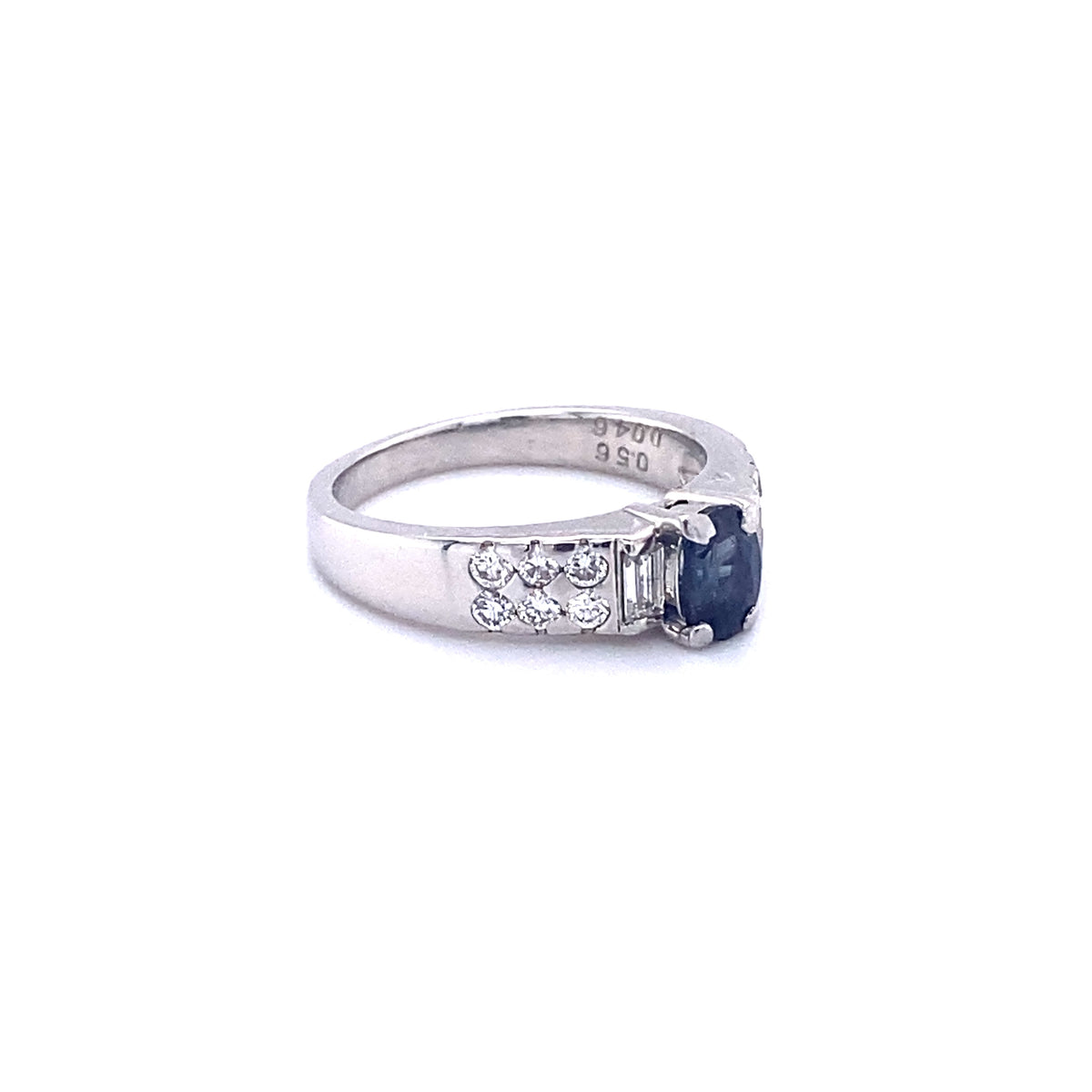 Platinum Ring with Natural Alexandrite and Diamonds