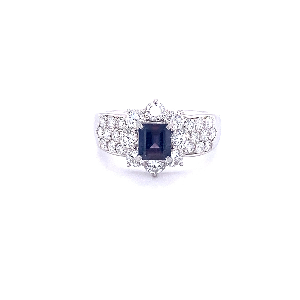 Platinum Ring with Natural Alexandrite and Diamonds