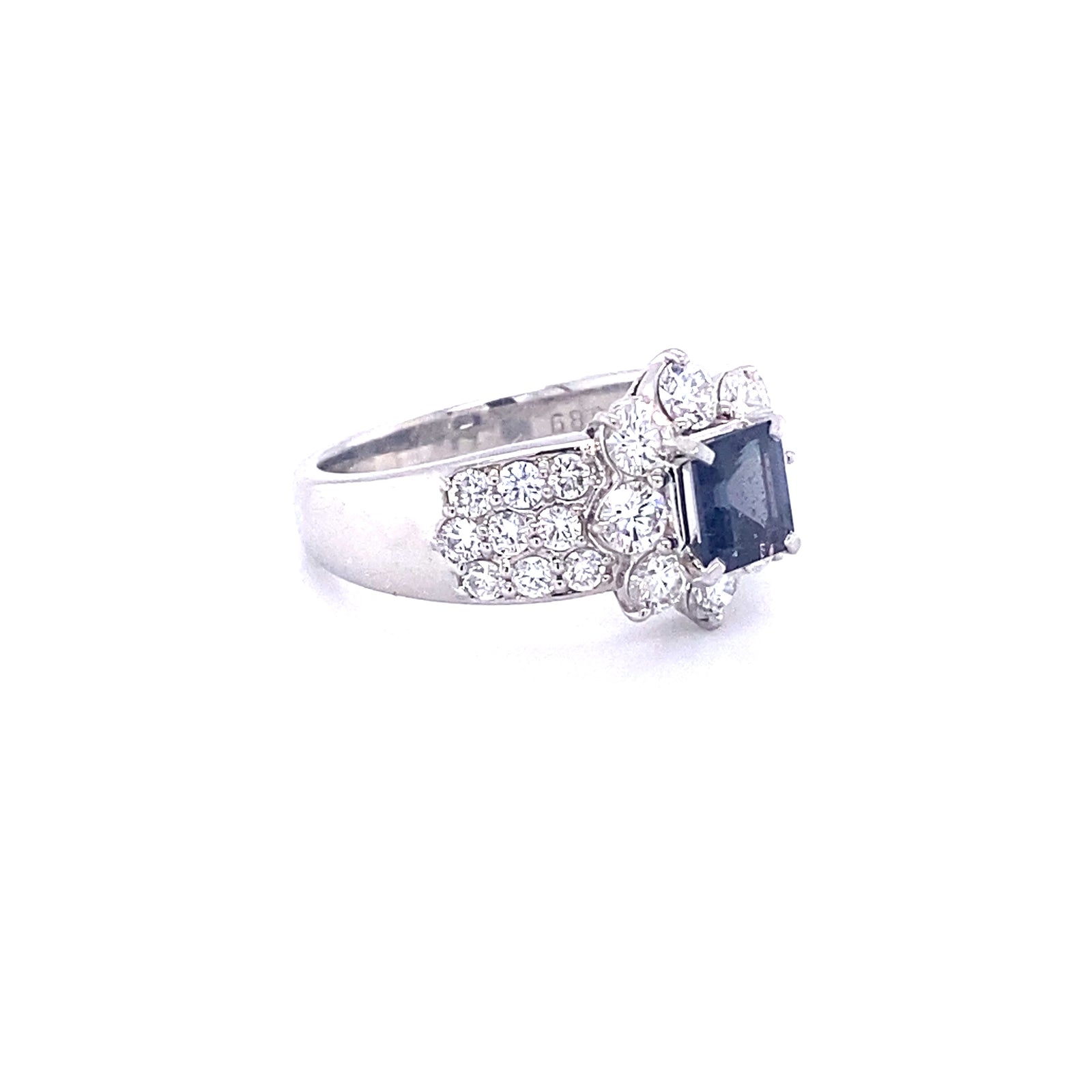 Platinum Ring with Natural Alexandrite and Diamonds