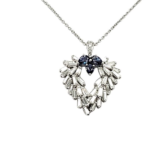 Platinum Pendant with Natural Alexandrite and Diamonds