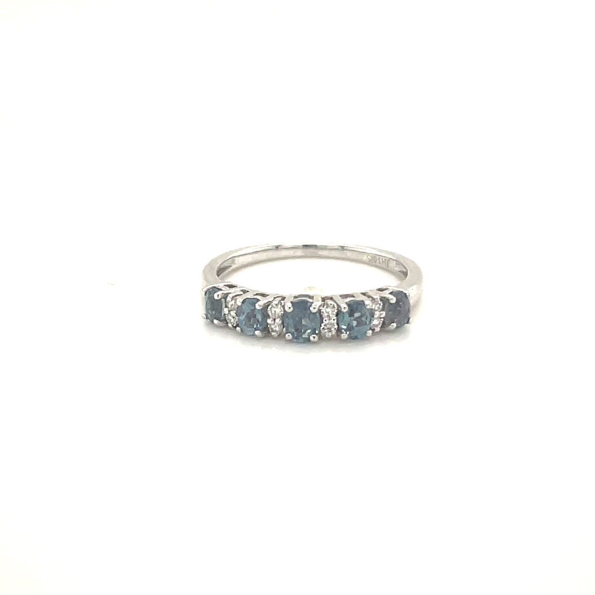 14k White Gold Alexandrite and Diamond ring