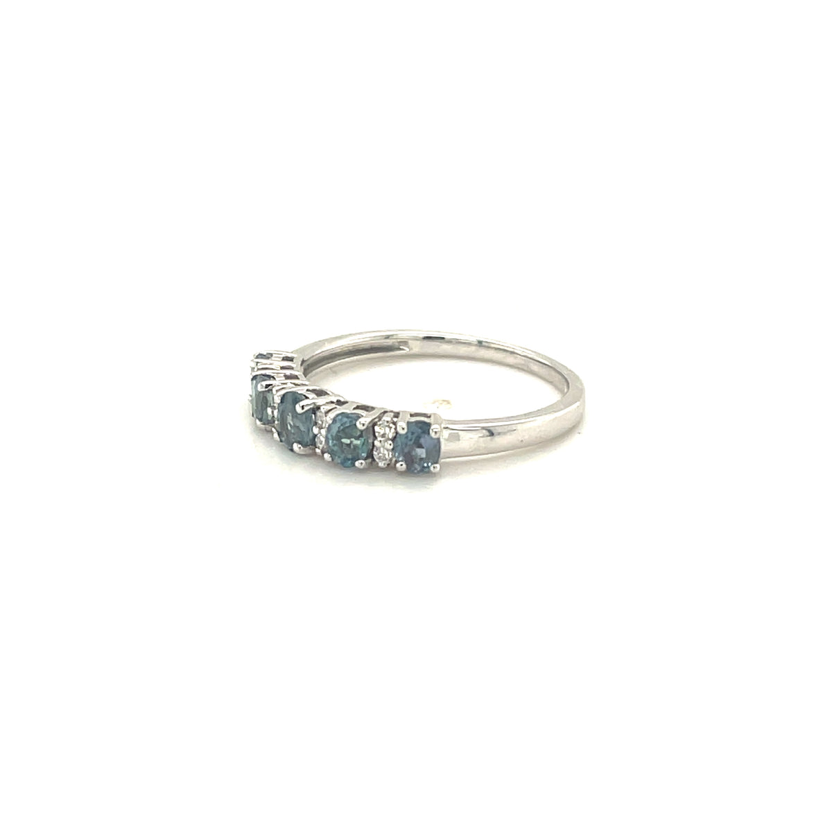 14k White Gold Alexandrite and Diamond ring