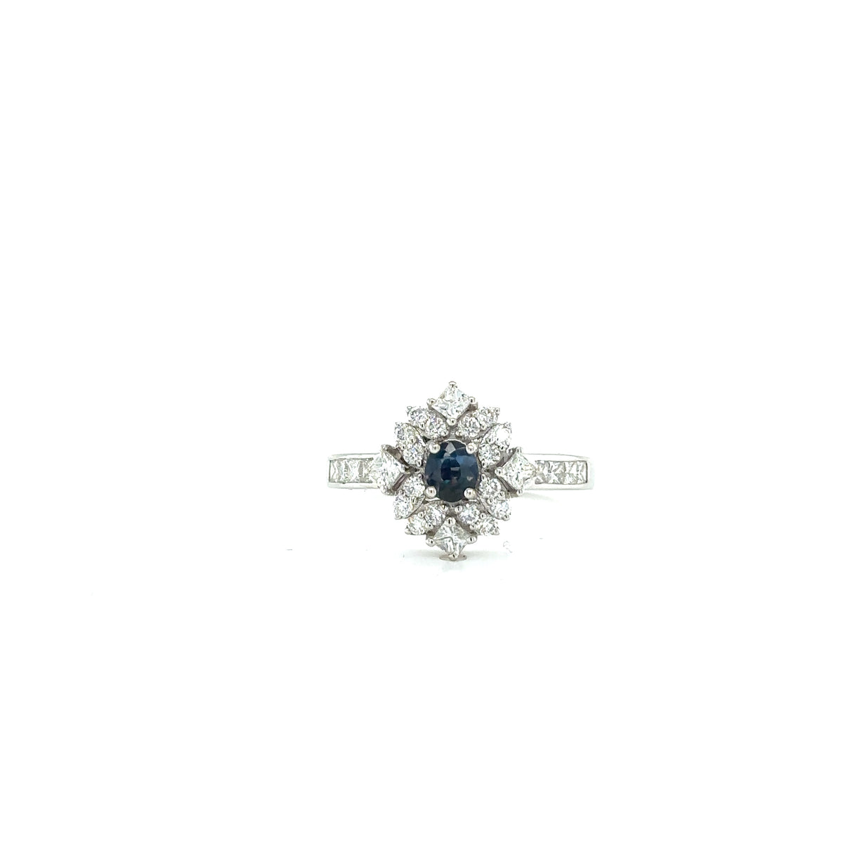 14k White Gold Ring with Natural Alexandrite and Diamonds