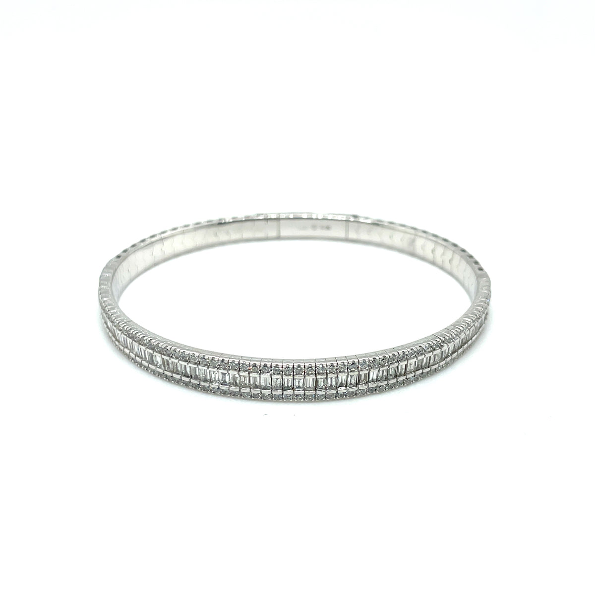 14k White Gold Diamond Bangle Bracelet