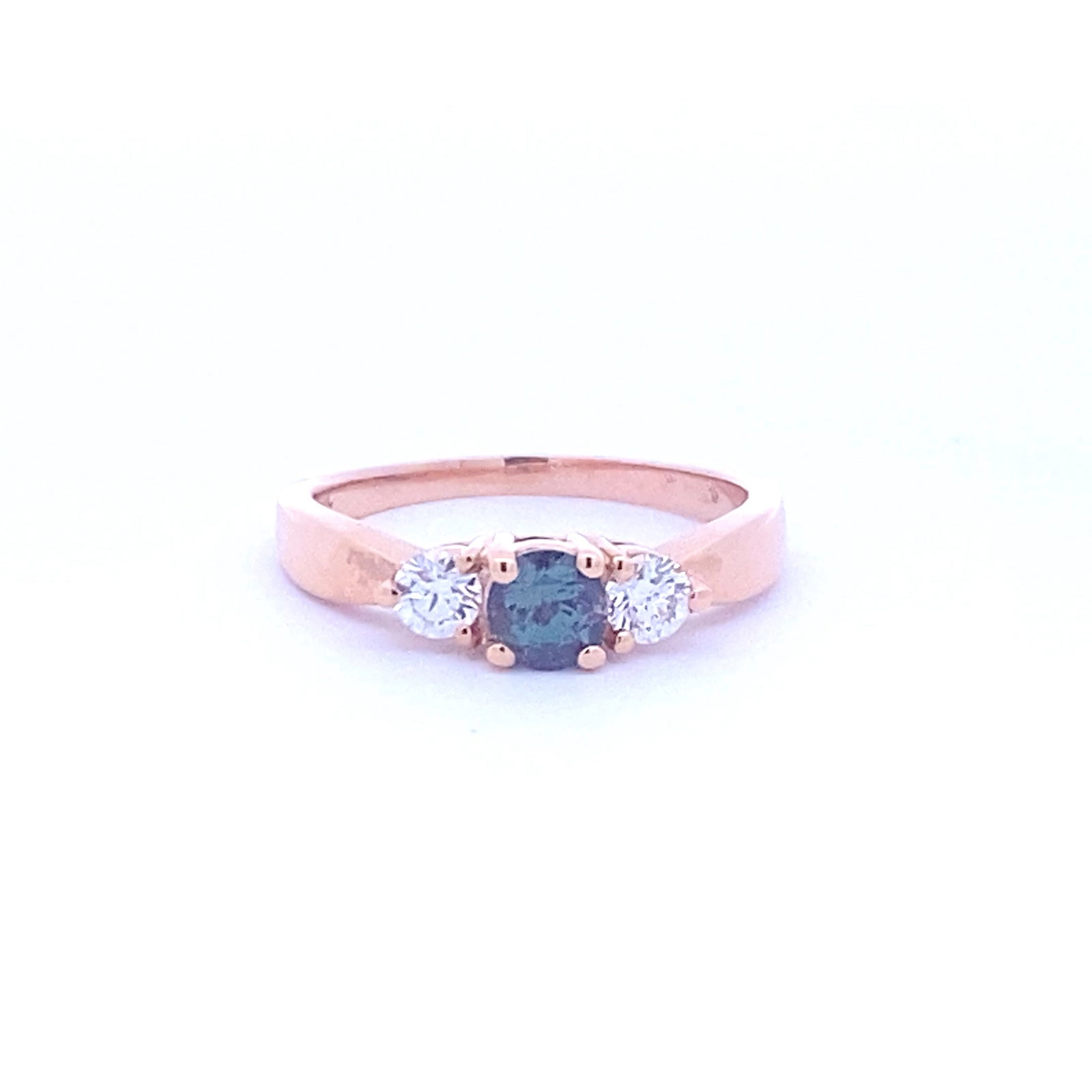 18k Rose Gold Ring with Natural Alexandrite and Diamonds