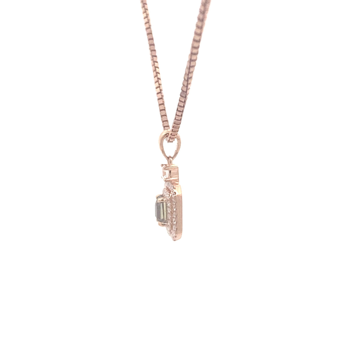 18k Rose Gold Pendant with Natural Alexandrite and Diamonds
