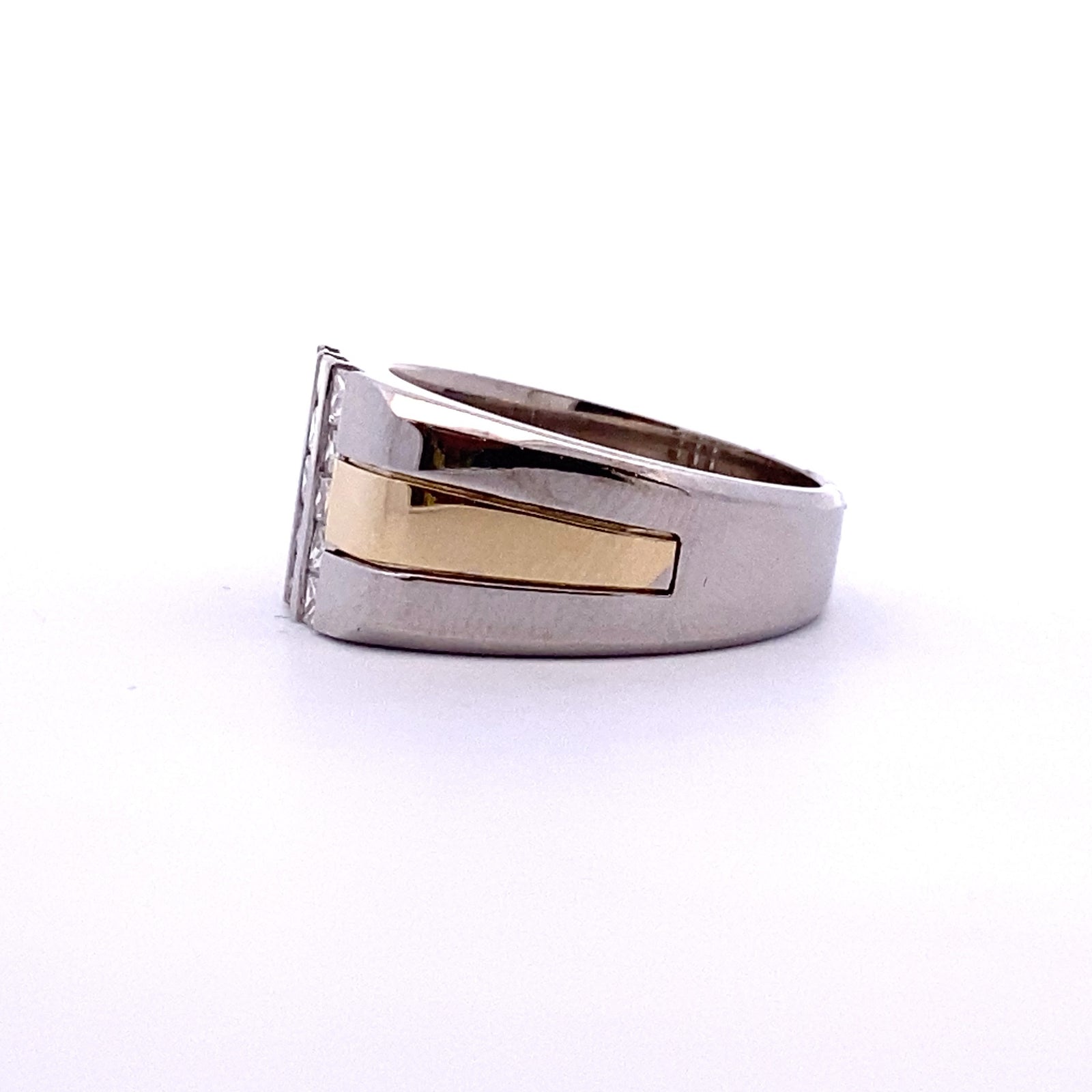 14k Two Toned Gold Ring with Square Cut Diamonds
