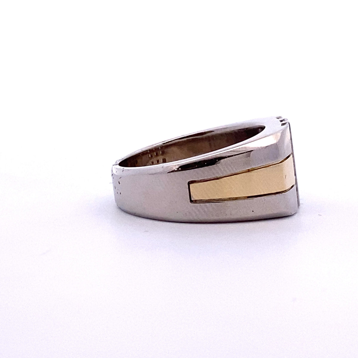 14k Two Toned Gold Ring with Square Cut Diamonds