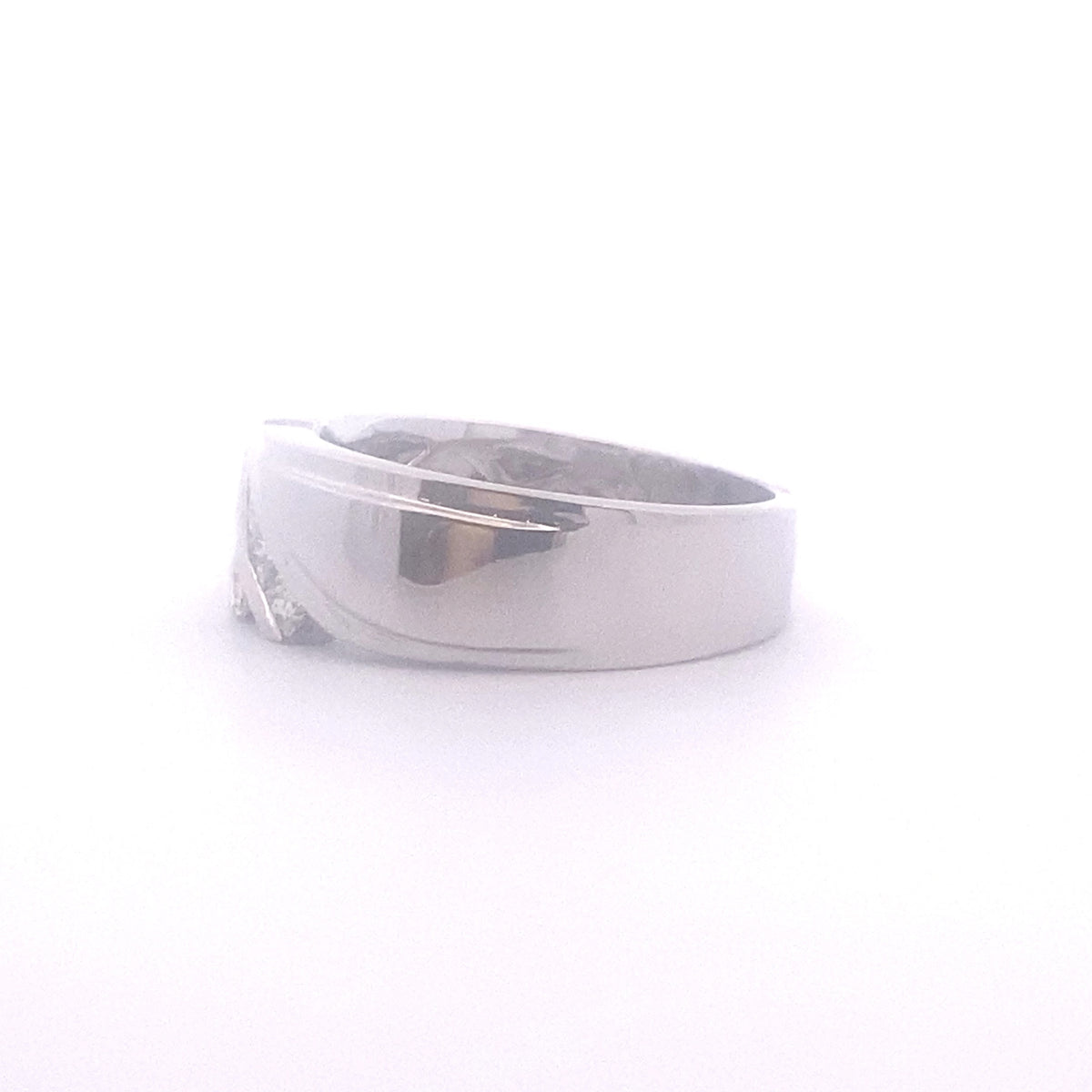 14k White Gold Ring with Square Cut Diamonds