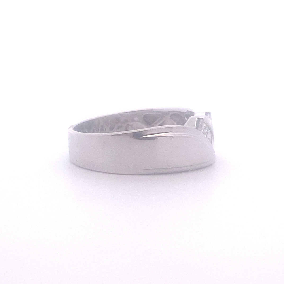 14k White Gold Ring with Square Cut Diamonds