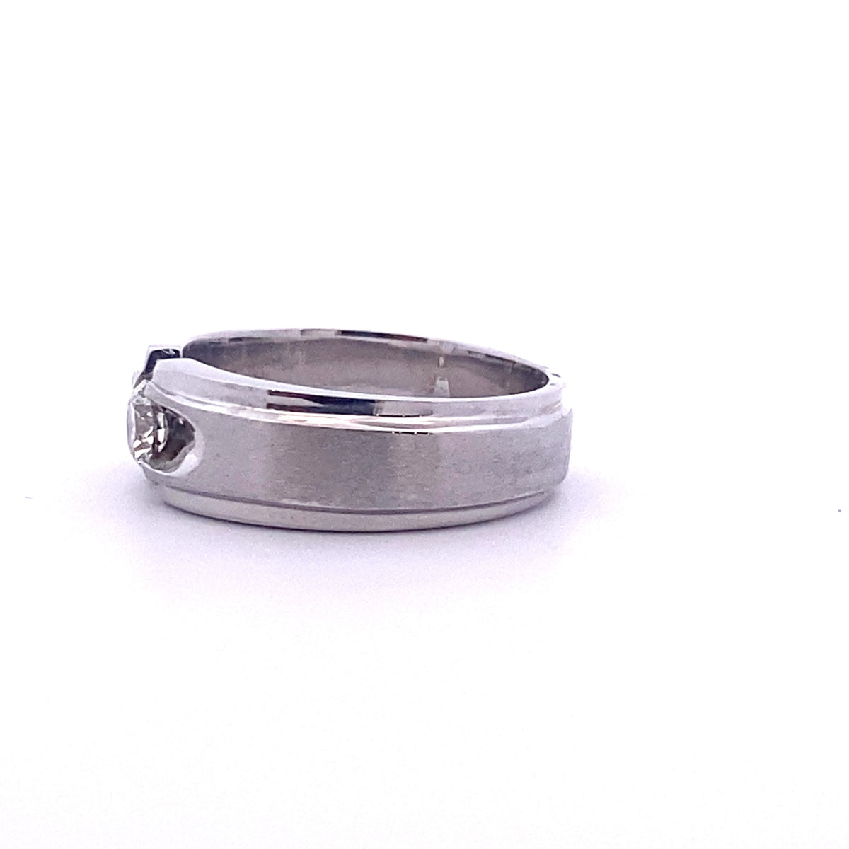 14k White Gold Solitaire Ring with Round Cut Diamond