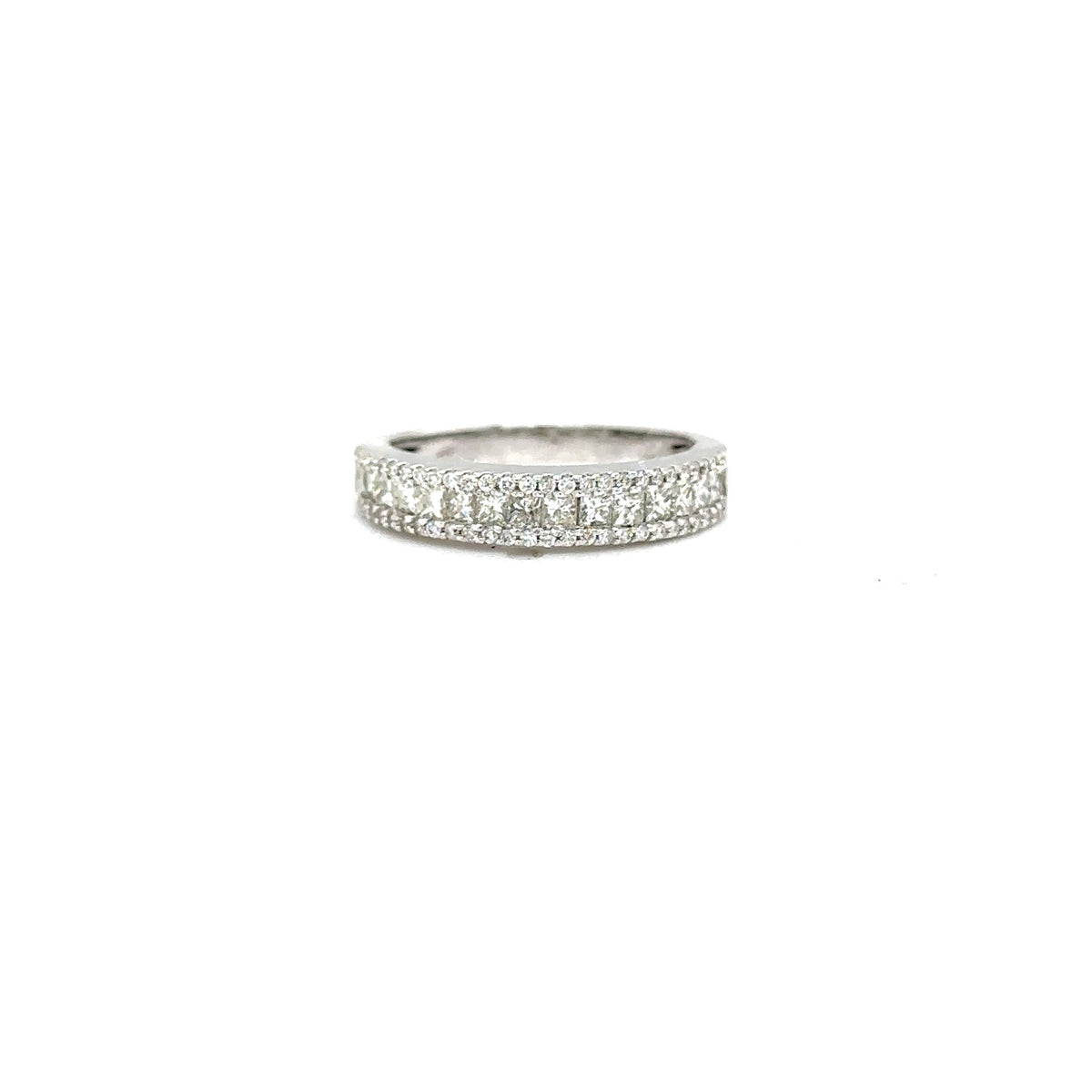 14k White Gold Diamond Band