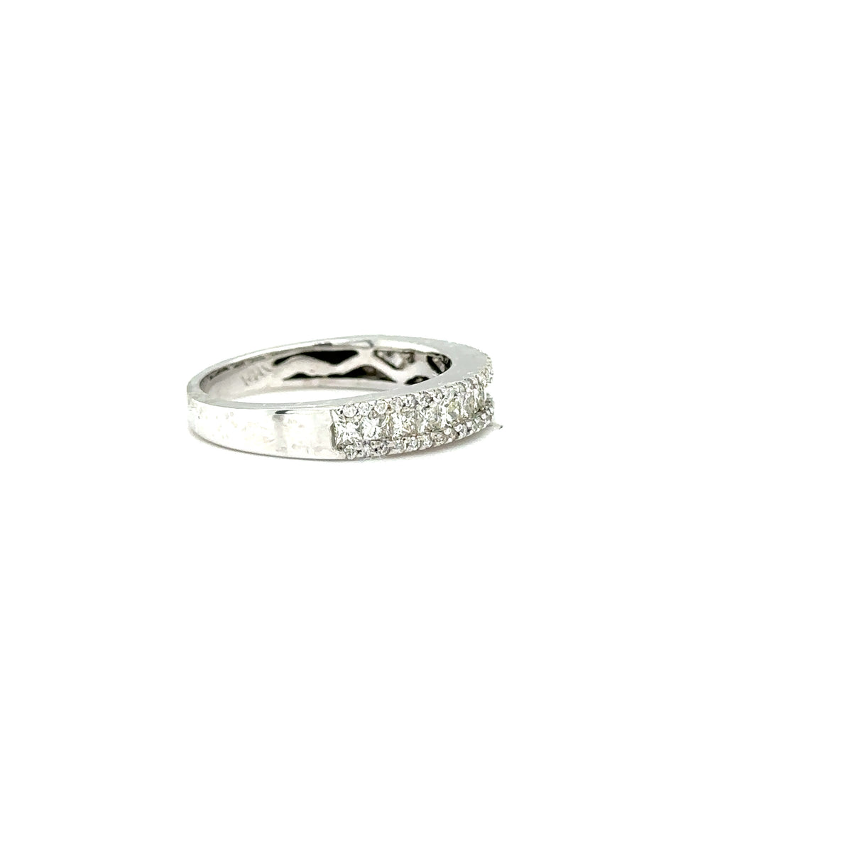 14k White Gold Diamond Band